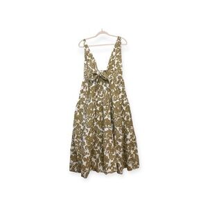 Women’s Aakaa Ivory and greenish tan midi sundress, size medium